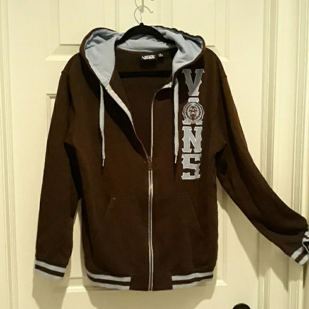 Vans hoodie dark brown size medium zip up men man